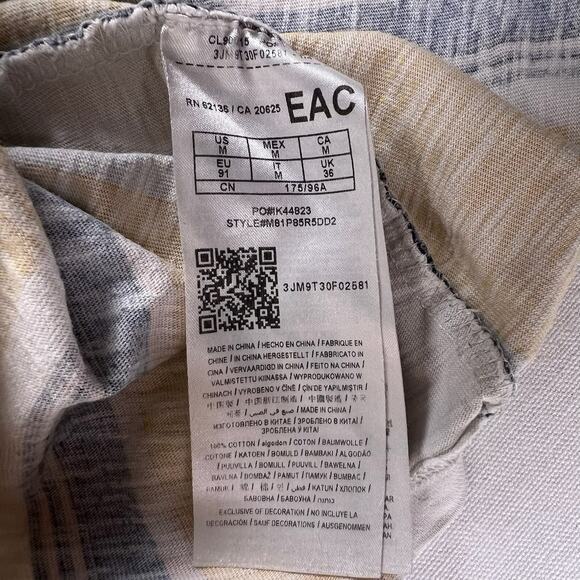 Vintage Guess Y2K Stripe Tee M | Yellow Embroidered Logo Spell-Out Cotton Crew - Picture 11 of 12